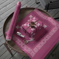 Hawaiian Quilt Block Design Wrapping Paper Pink Hawaii Culture Motifs - Polynesian Pride