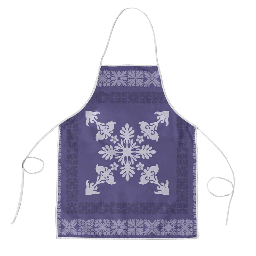 Hawaiian Quilt Block Design Apron Purple Hawaii Culture Motifs - Polynesian Pride