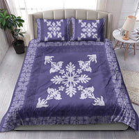 Hawaiian Quilt Block Design Bedding Set Purple Hawaii Culture Motifs - Polynesian Pride