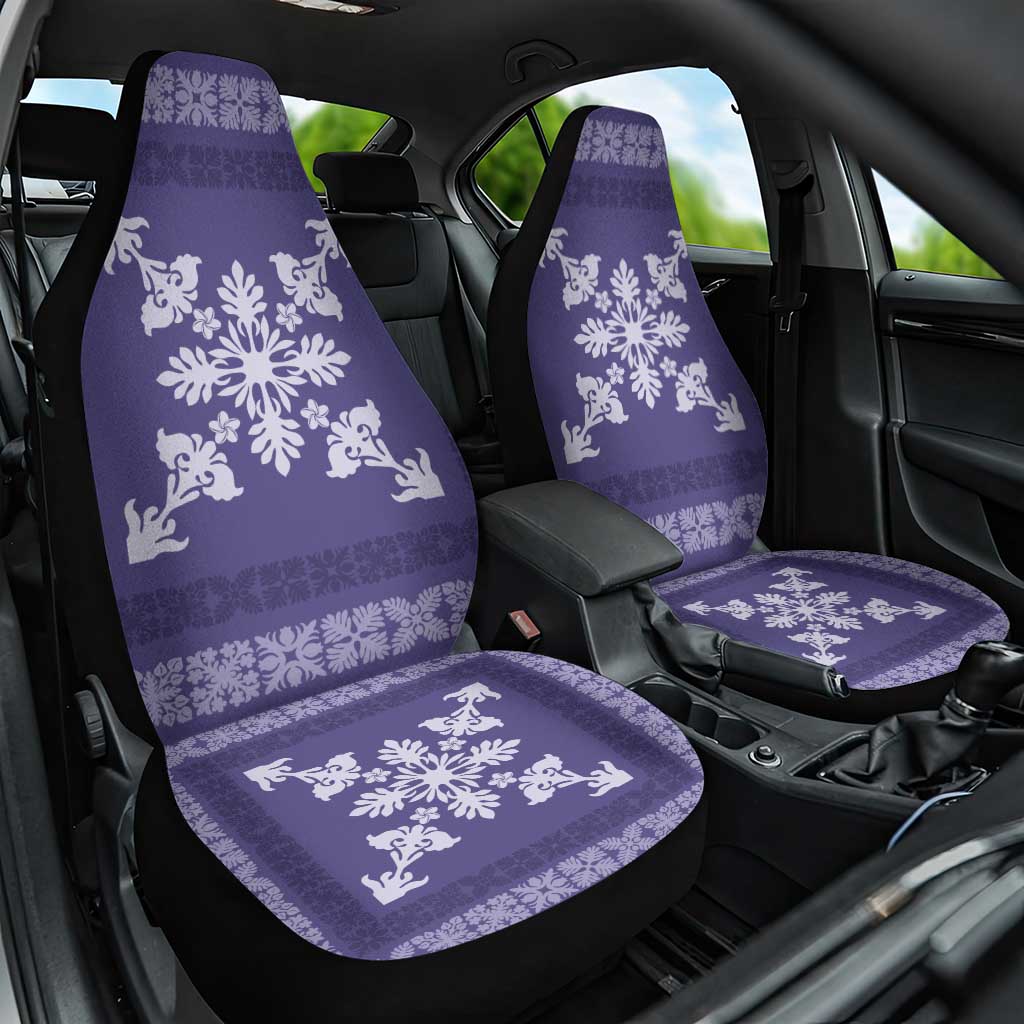 Hawaiian Quilt Block Design Car Seat Cover Purple Hawaii Culture Motifs - Polynesian Pride