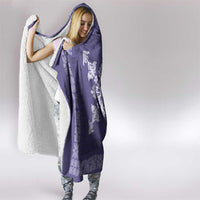 Hawaiian Quilt Block Design Hooded Blanket Purple Hawaii Culture Motifs - Polynesian Pride