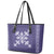 Hawaiian Quilt Block Design Leather Tote Bag Purple Hawaii Culture Motifs - Polynesian Pride