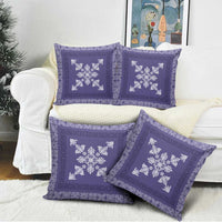 Hawaiian Quilt Block Design Pillow Cover Purple Hawaii Culture Motifs - Polynesian Pride