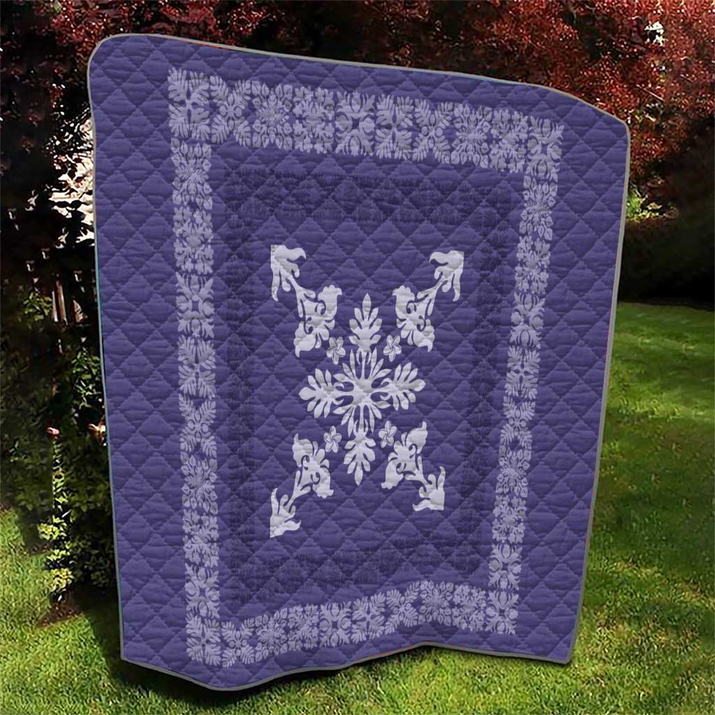 Hawaiian Quilt Block Design Quilt Purple Hawaii Culture Motifs - Polynesian Pride