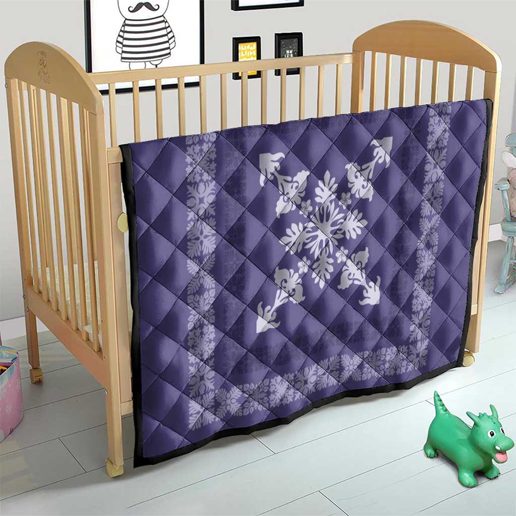 Hawaiian Quilt Block Design Quilt Purple Hawaii Culture Motifs - Polynesian Pride