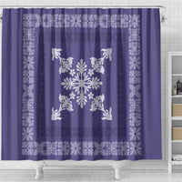Hawaiian Quilt Block Design Shower Curtain Purple Hawaii Culture Motifs - Polynesian Pride