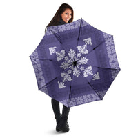 Hawaiian Quilt Block Design Umbrella Purple Hawaii Culture Motifs - Polynesian Pride