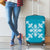 Hawaiian Quilt Block Design Luggage Cover Teal Hawaii Culture Motifs - Polynesian Pride