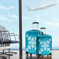 Hawaiian Quilt Block Design Luggage Cover Teal Hawaii Culture Motifs - Polynesian Pride