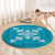 Hawaiian Quilt Block Design Round Carpet Teal Hawaii Culture Motifs - Polynesian Pride