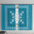 Hawaiian Quilt Block Design Window Curtain Teal Hawaii Culture Motifs - Polynesian Pride