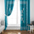 Hawaiian Quilt Block Design Window Curtain Teal Hawaii Culture Motifs - Polynesian Pride