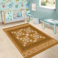 Hawaiian Quilt Pattern Area Rug Gold Hawaii Culture Tropical - Polynesian Pride