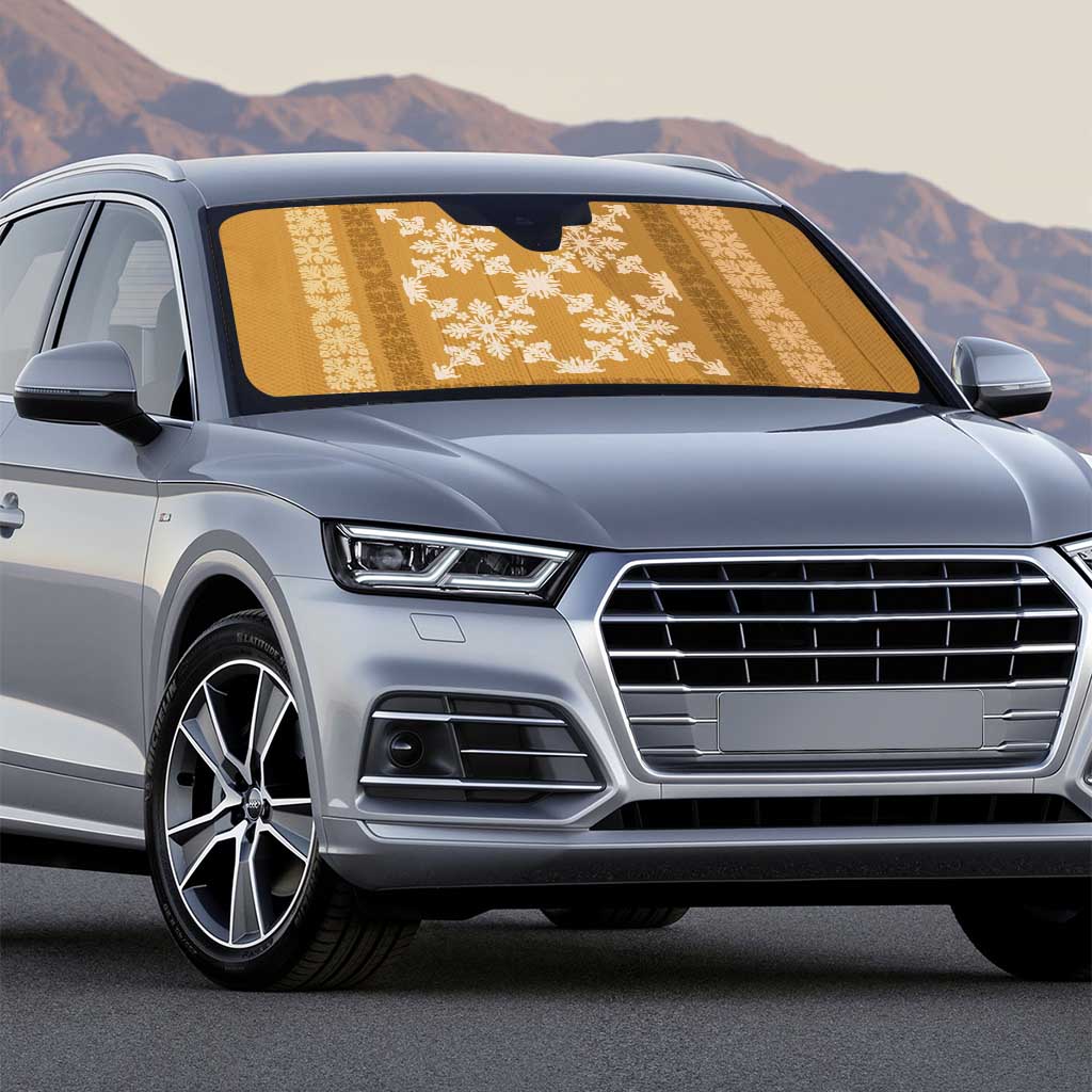 Hawaiian Quilt Pattern Auto Sun Shade Gold Hawaii Culture Tropical - Polynesian Pride