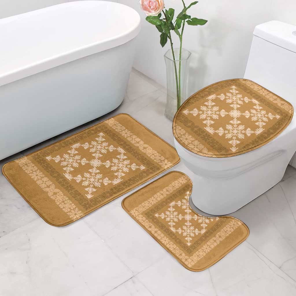 Hawaiian Quilt Pattern Bathroom Set Gold Hawaii Culture Tropical - Polynesian Pride