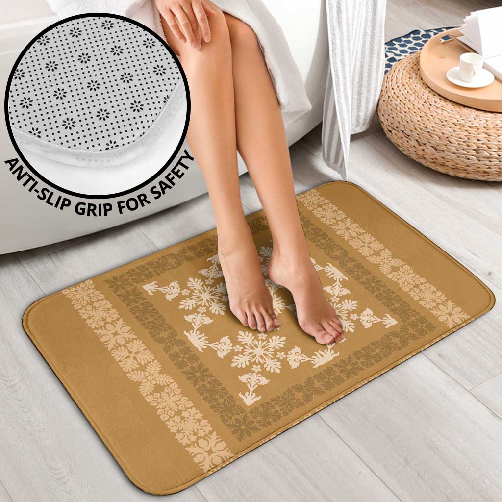 Hawaiian Quilt Pattern Bathroom Set Gold Hawaii Culture Tropical - Polynesian Pride