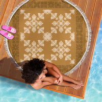 Hawaiian Quilt Pattern Beach Blanket Gold Hawaii Culture Tropical - Polynesian Pride