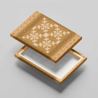 Hawaiian Quilt Pattern Canvas Wall Art Gold Hawaii Culture Tropical - Polynesian Pride