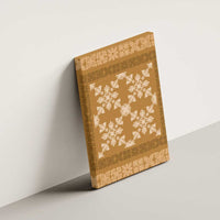 Hawaiian Quilt Pattern Canvas Wall Art Gold Hawaii Culture Tropical - Polynesian Pride