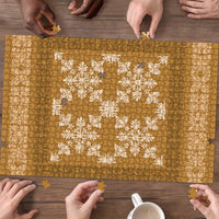 Hawaiian Quilt Pattern Puzzle Gold Hawaii Culture Tropical - Polynesian Pride