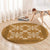 Hawaiian Quilt Pattern Round Carpet Gold Hawaii Culture Tropical - Polynesian Pride