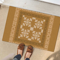 Hawaiian Quilt Pattern Rubber Doormat Gold Hawaii Culture Tropical - Polynesian Pride