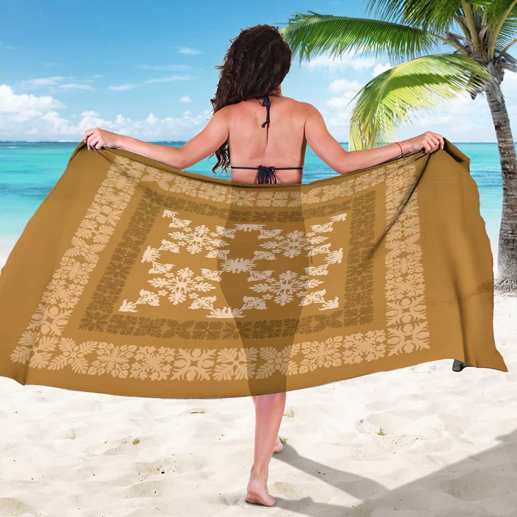 Hawaiian Quilt Pattern Sarong Gold Hawaii Culture Tropical - Polynesian Pride
