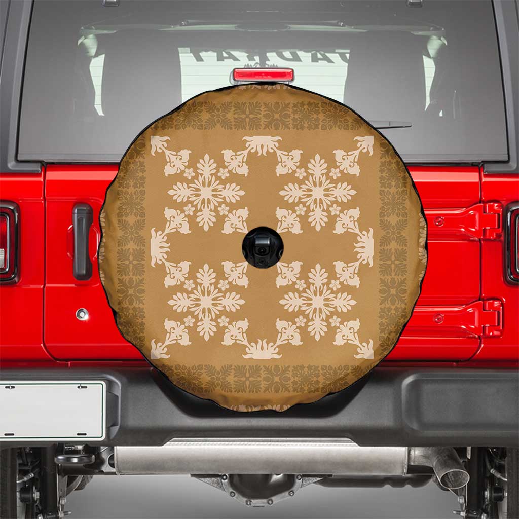 Hawaiian Quilt Pattern Spare Tire Cover Gold Hawaii Culture Tropical - Polynesian Pride
