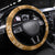 Hawaiian Quilt Pattern Steering Wheel Cover Gold Hawaii Culture Tropical - Polynesian Pride