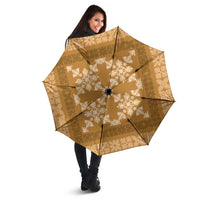 Hawaiian Quilt Pattern Umbrella Gold Hawaii Culture Tropical - Polynesian Pride