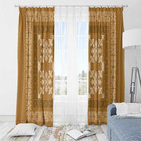 Hawaiian Quilt Pattern Window Curtain Gold Hawaii Culture Tropical - Polynesian Pride