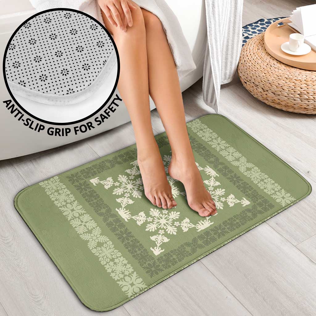 Hawaiian Quilt Pattern Bathroom Set Lime Hawaii Culture Tropical - Polynesian Pride