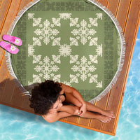 Hawaiian Quilt Pattern Beach Blanket Lime Hawaii Culture Tropical - Polynesian Pride