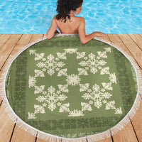 Hawaiian Quilt Pattern Beach Blanket Lime Hawaii Culture Tropical - Polynesian Pride