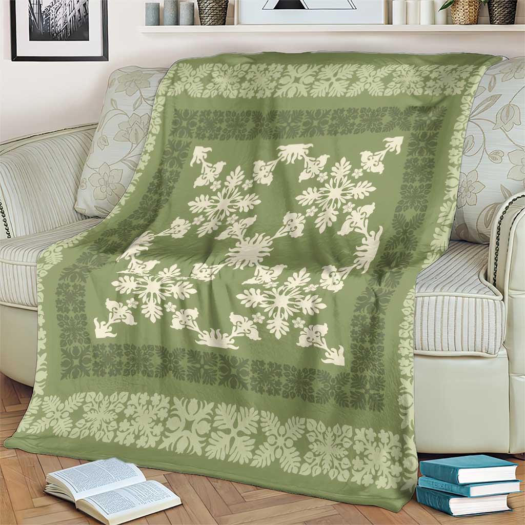 Hawaiian Quilt Pattern Blanket Lime Hawaii Culture Tropical - Polynesian Pride