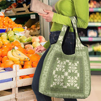 Hawaiian Quilt Pattern Grocery Bag Lime Hawaii Culture Tropical - Polynesian Pride