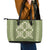 Hawaiian Quilt Pattern Leather Tote Bag Lime Hawaii Culture Tropical - Polynesian Pride