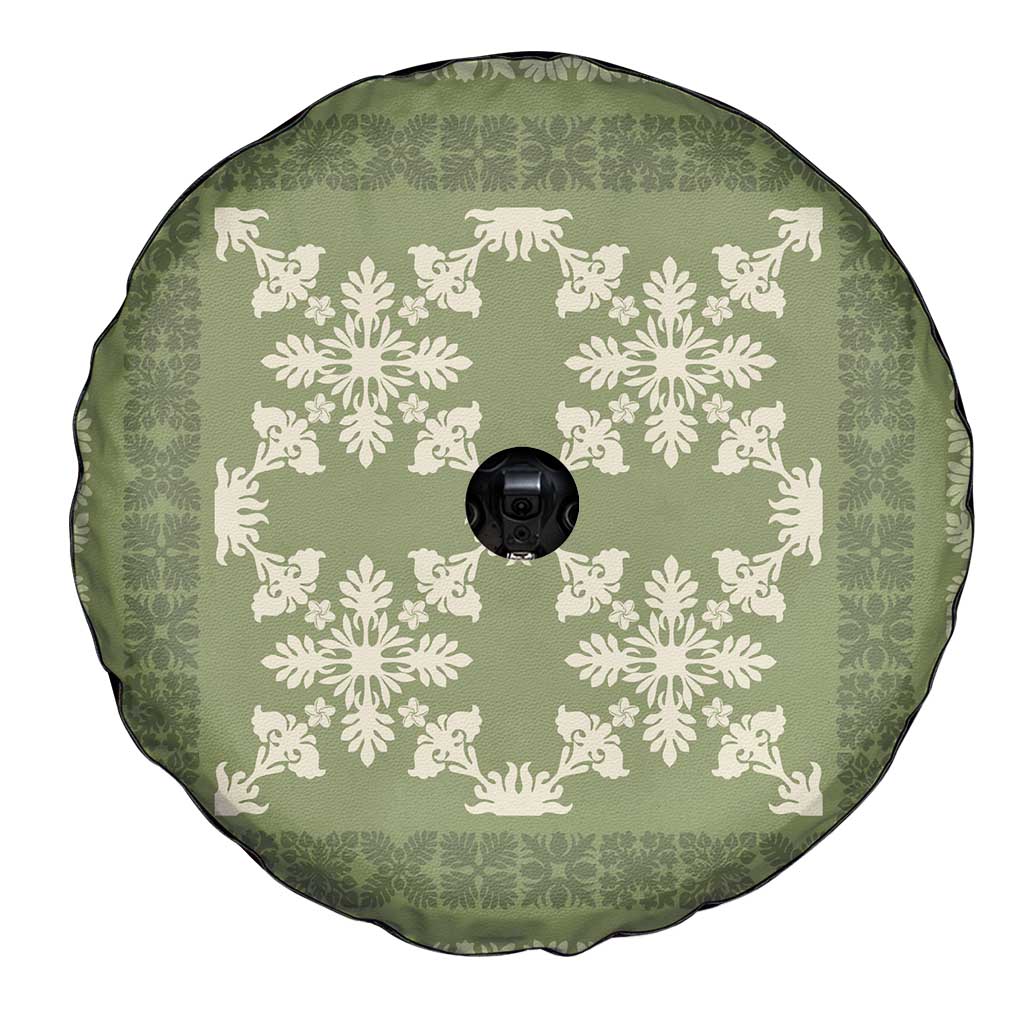 Hawaiian Quilt Pattern Spare Tire Cover Lime Hawaii Culture Tropical - Polynesian Pride