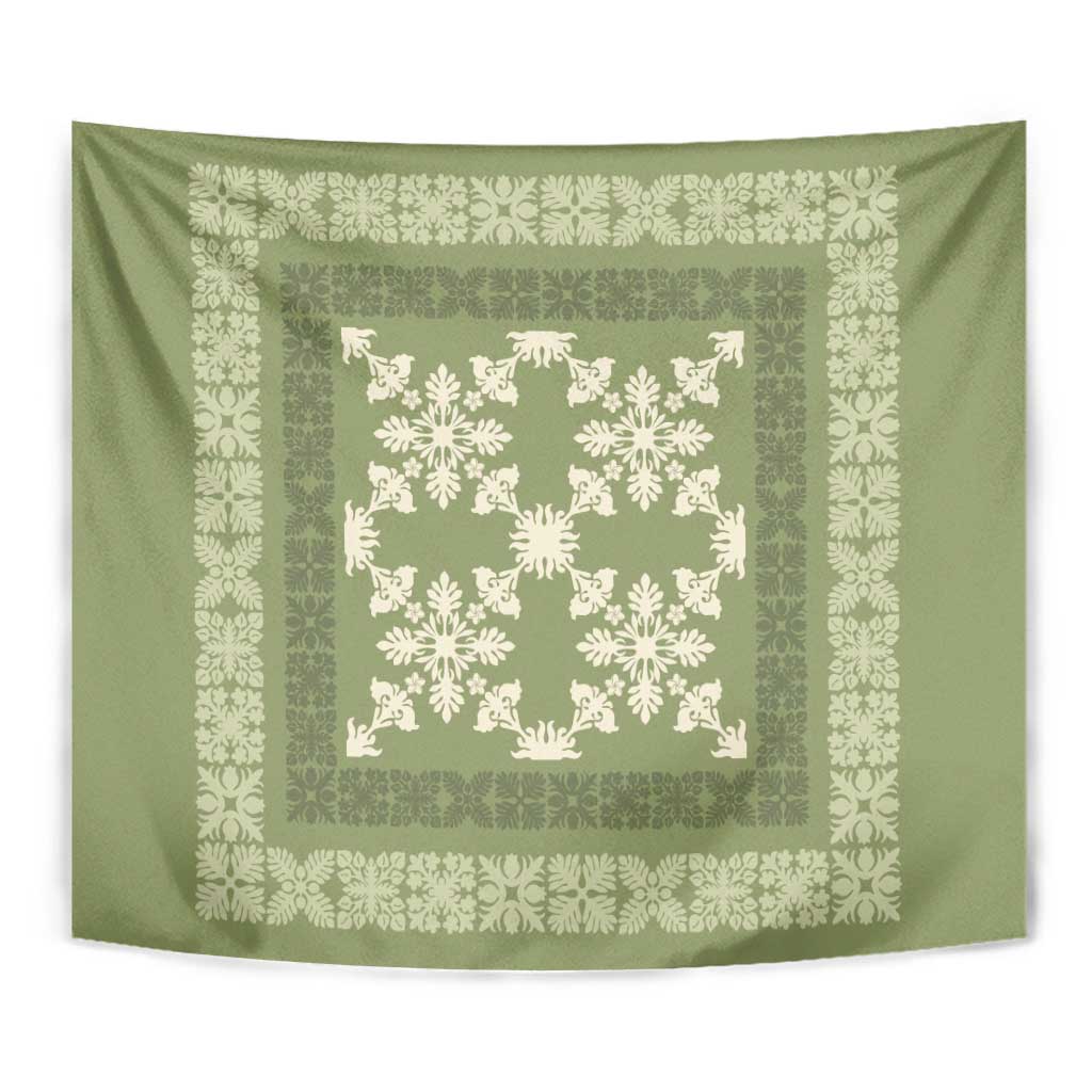 Hawaiian Quilt Pattern Tapestry Lime Hawaii Culture Tropical - Polynesian Pride