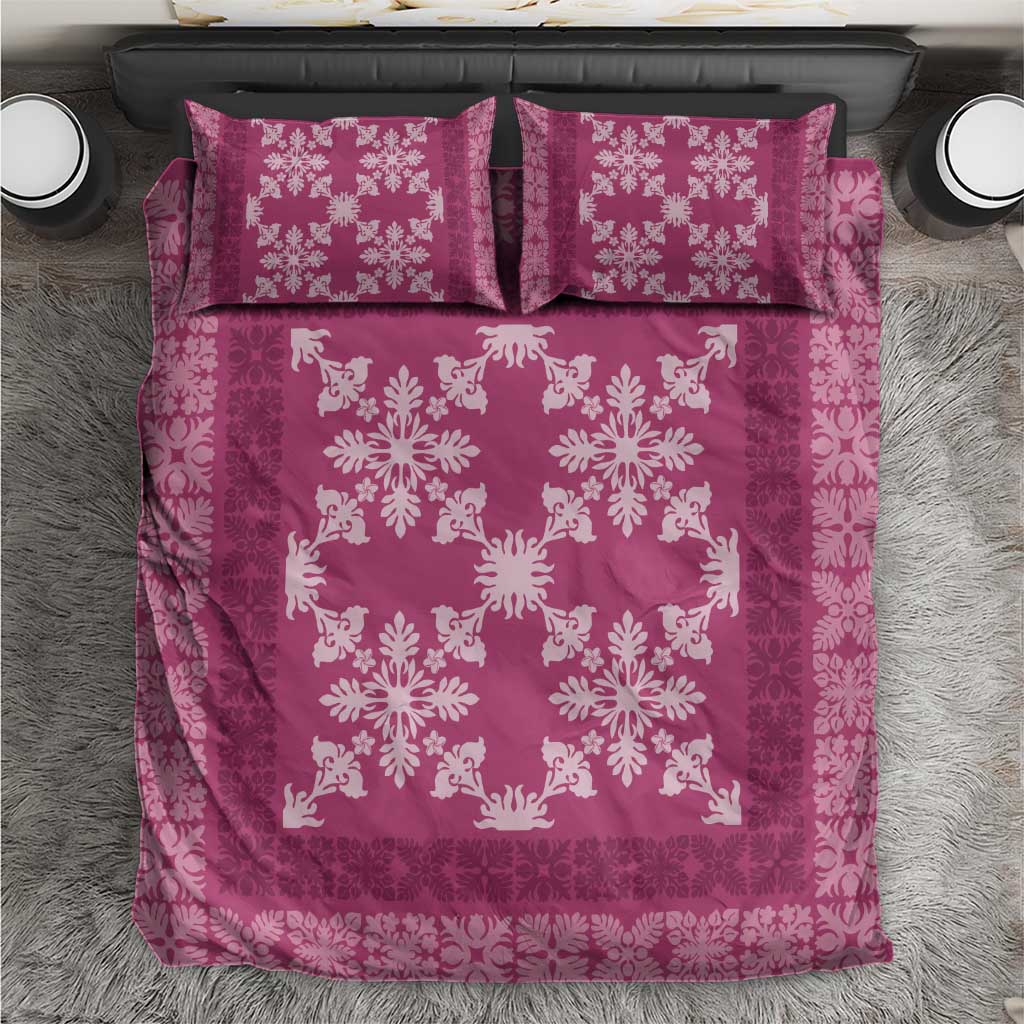 Hawaiian Quilt Pattern Bedding Set Pink Hawaii Culture Tropical - Polynesian Pride