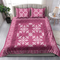Hawaiian Quilt Pattern Bedding Set Pink Hawaii Culture Tropical - Polynesian Pride
