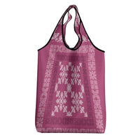 Hawaiian Quilt Pattern Grocery Bag Pink Hawaii Culture Tropical - Polynesian Pride