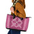 Hawaiian Quilt Pattern Leather Tote Bag Pink Hawaii Culture Tropical - Polynesian Pride