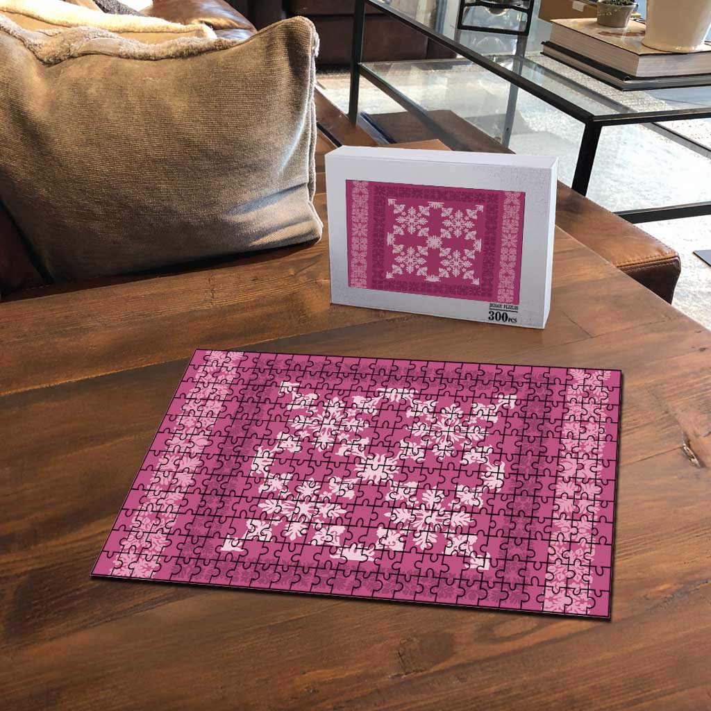Hawaiian Quilt Pattern Puzzle Pink Hawaii Culture Tropical - Polynesian Pride