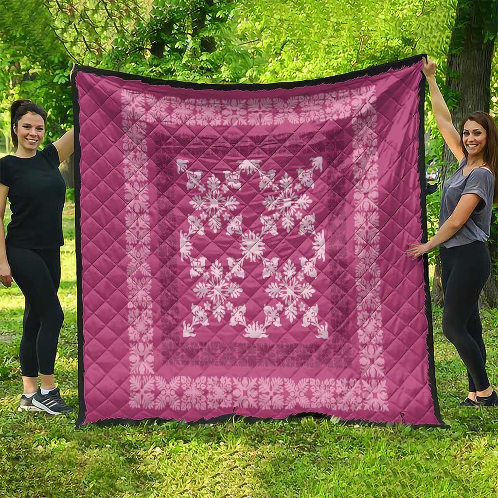 Hawaiian Quilt Pattern Quilt Pink Hawaii Culture Tropical - Polynesian Pride