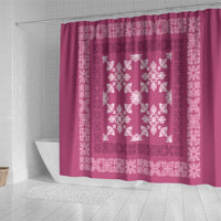 Hawaiian Quilt Pattern Shower Curtain Pink Hawaii Culture Tropical - Polynesian Pride