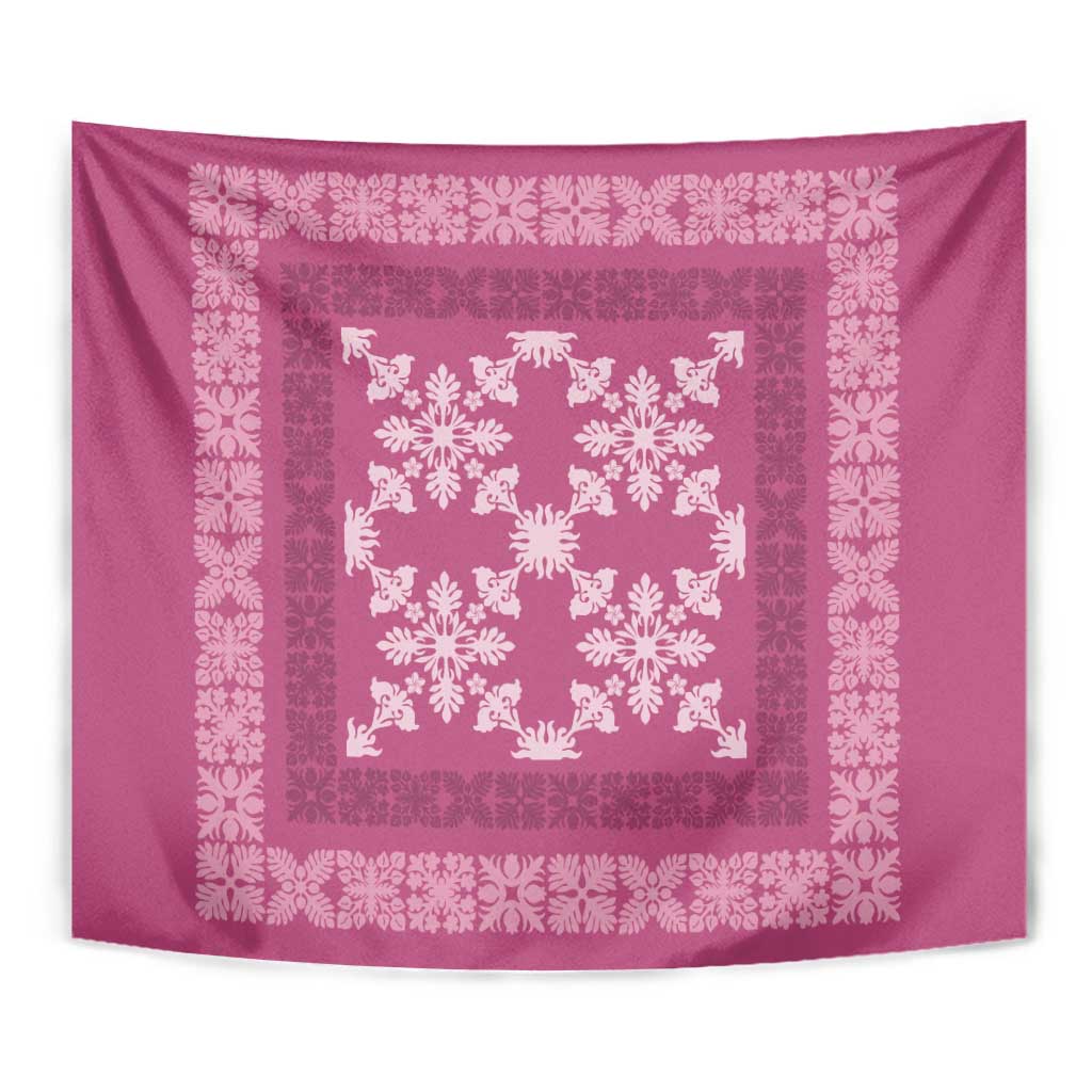 Hawaiian Quilt Pattern Tapestry Pink Hawaii Culture Tropical - Polynesian Pride