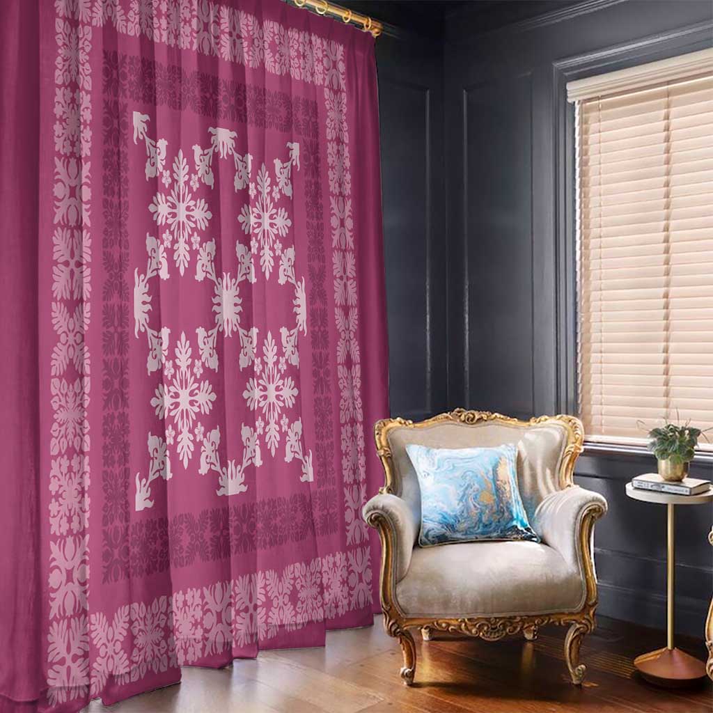 Hawaiian Quilt Pattern Window Curtain Pink Hawaii Culture Tropical - Polynesian Pride
