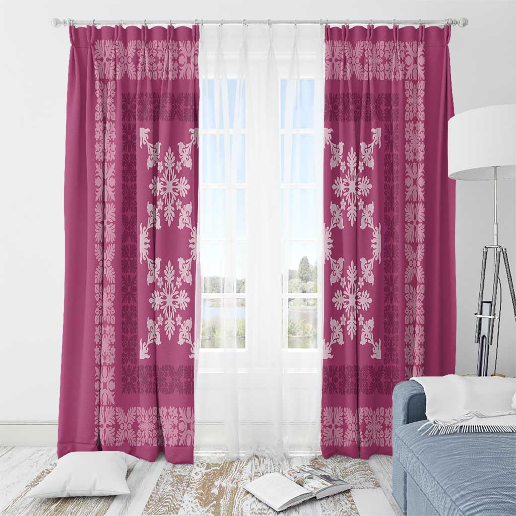 Hawaiian Quilt Pattern Window Curtain Pink Hawaii Culture Tropical - Polynesian Pride