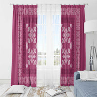 Hawaiian Quilt Pattern Window Curtain Pink Hawaii Culture Tropical - Polynesian Pride
